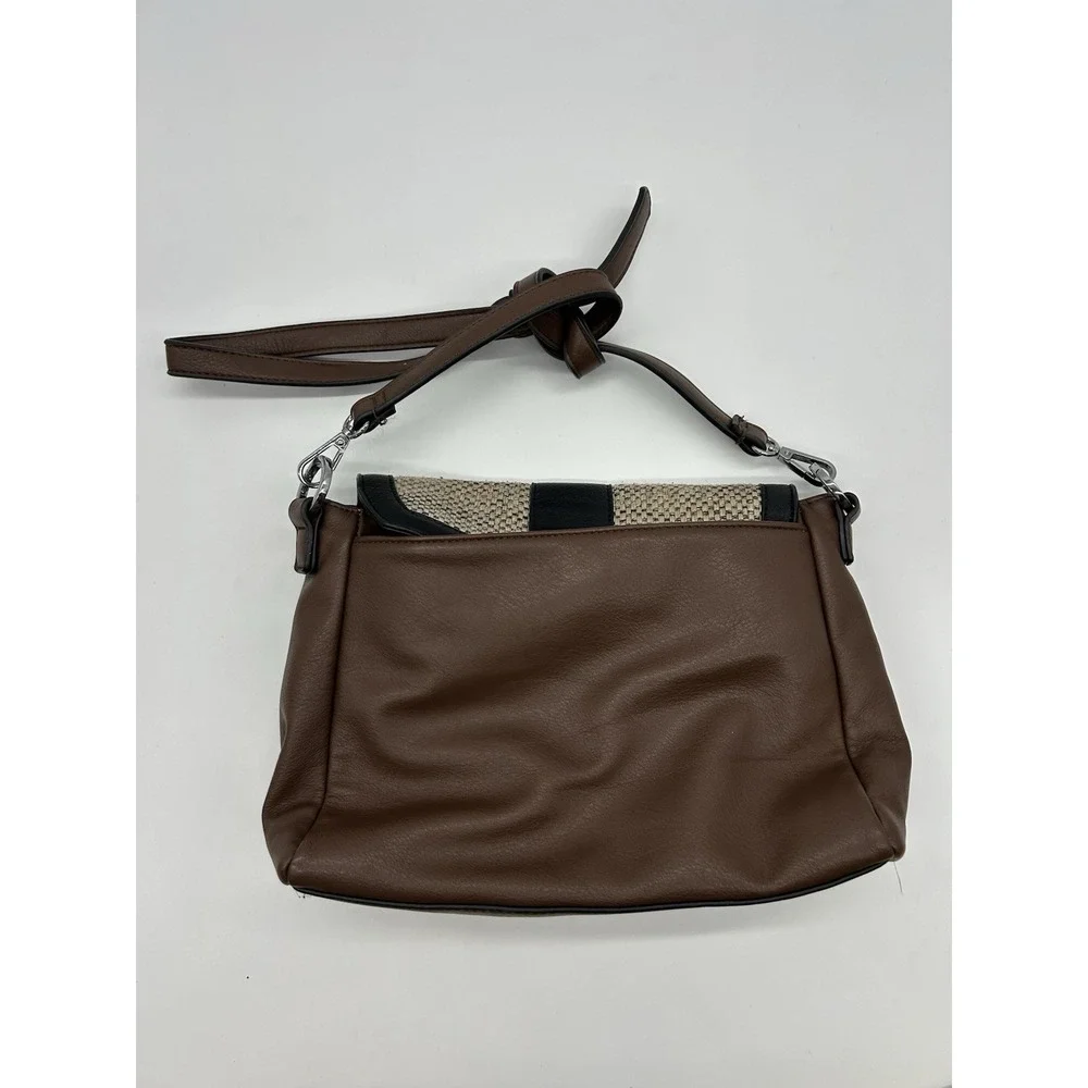 Magnolia and Vine Versa Custom Crossbody Purse Brown Leather Black Khaki Flap